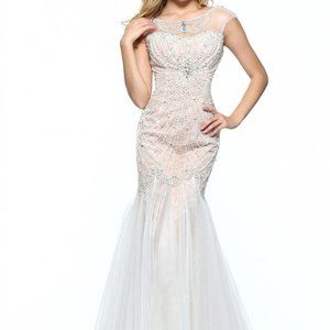 NEW Sherri Hill Ivory Pearl Mermaid 51046 bridal